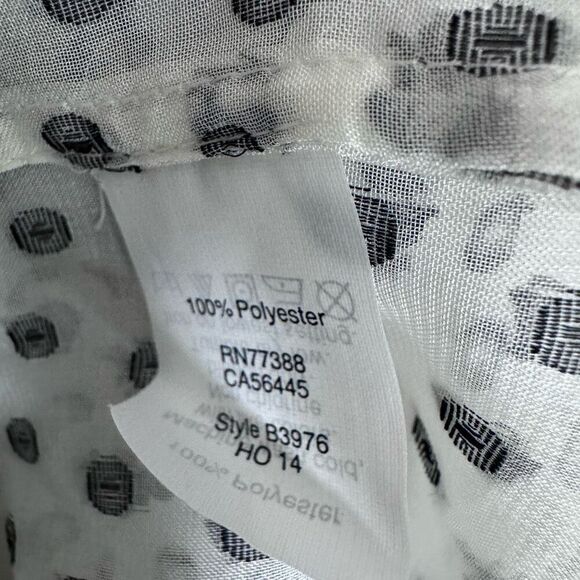 J. Crew  Semi-Sheer Swiss Dot Novelty Artist Top Keyhole Ruffle Trim Blouse size - Picture 6 of 7